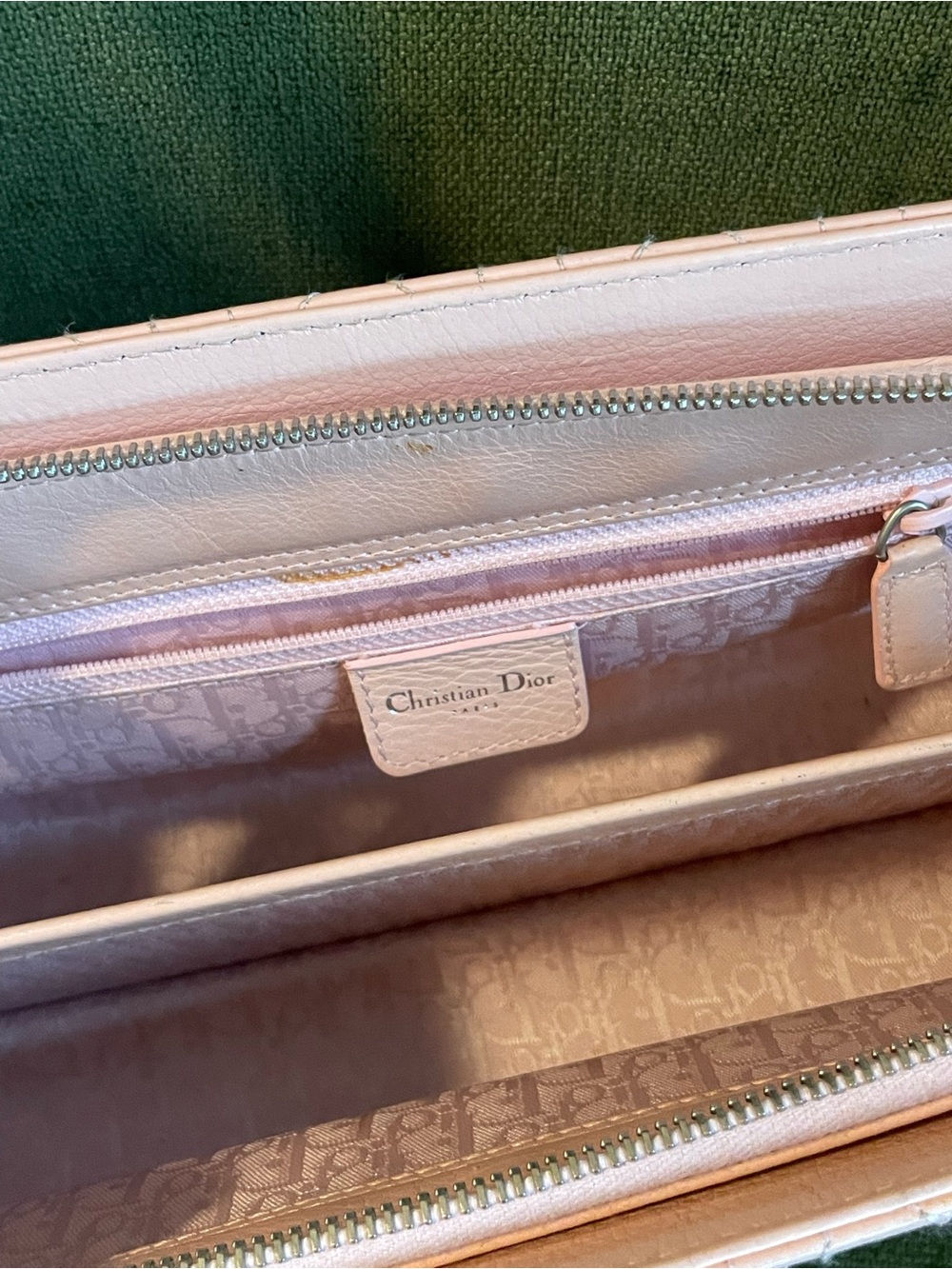 Authentic Dior Light Pink Quilted Shoulder east west Bag with Silver Hardware - Picture 7 of 13